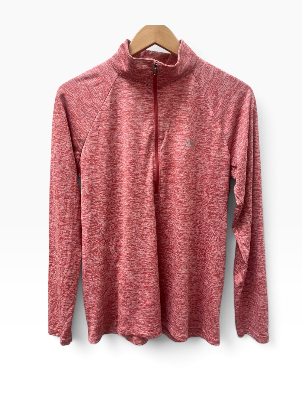 🖤 Under Armour HeatGear Red Heather 1/4 Zip Pullover XL | Running Workout